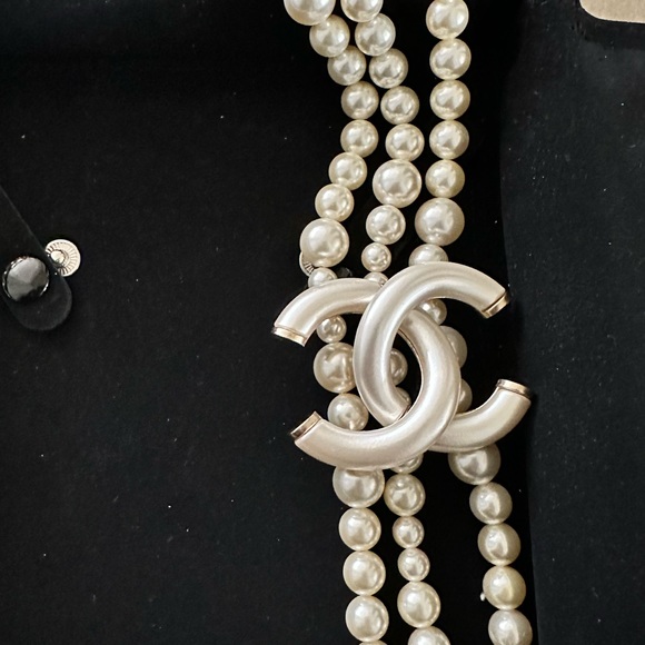 Showstopper Authentic Chanel Triple Pearl long necklace with Box $6500 - Picture 8 of 17